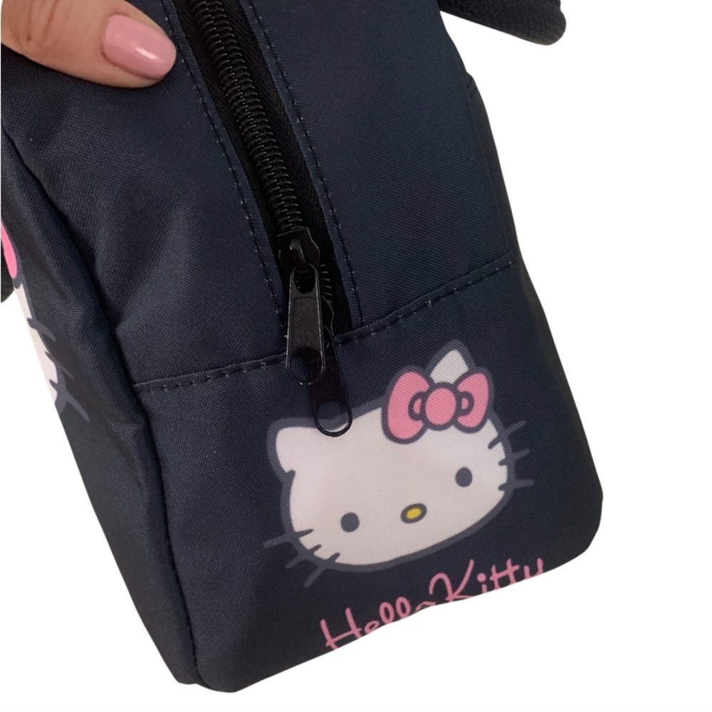 NEW Hello Kitty Front Pocket Insulated Lunch Tote Bag Black Pink White - Picture 4 of 9